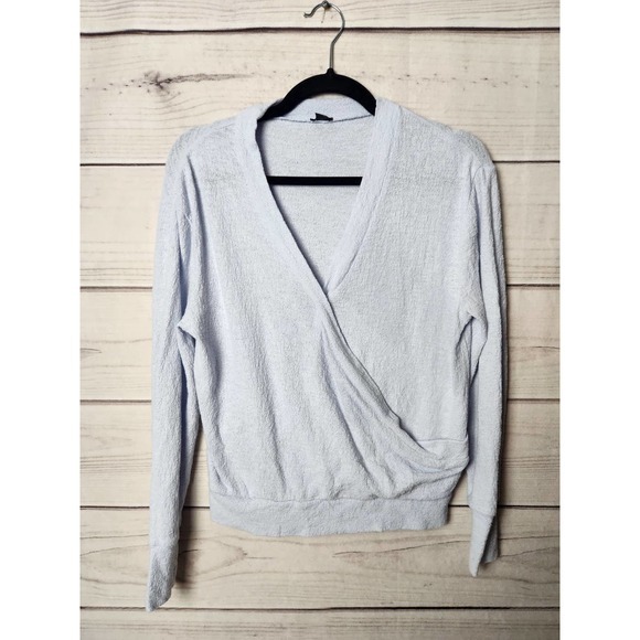 J. Crew Womens Eyelash Cross Over Knitted Sweatshirt V Neck Gray Size XS - Picture 1 of 6